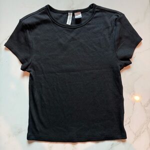 Black Ribbed Women's Top by Divided